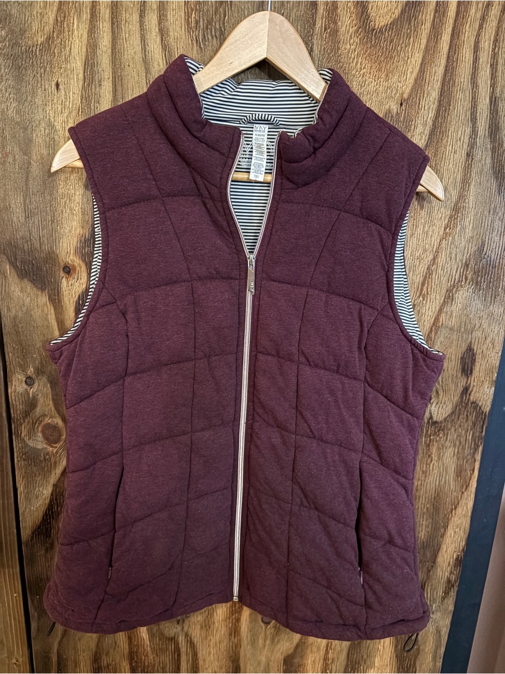 Marc New York Quilted Sleeveless Vest - Burgundy